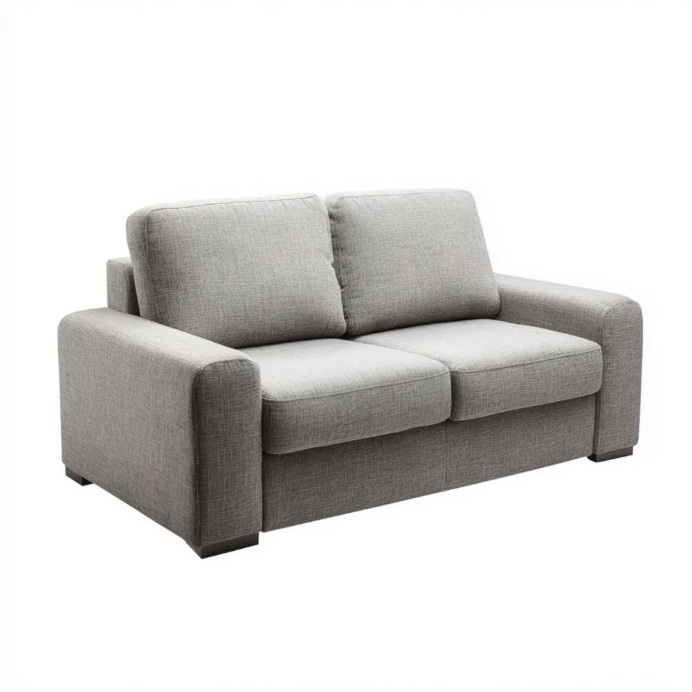 Divano a due posti in tessuto 150x90x85 cm - Grigio Chiaro