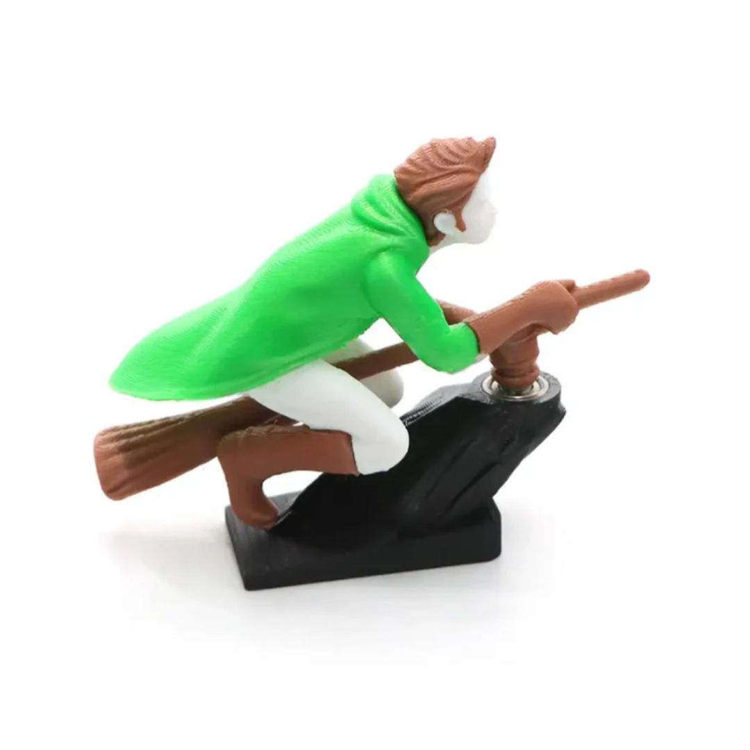 Ijixi™ witch Broomstick Dashboard Drift Ornament - Motion Activated Car Decor That Drifts & Spins 
