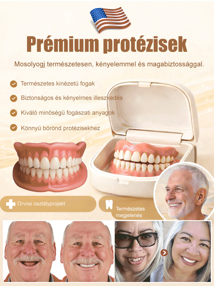 【Hordozható fogsor tokot tartalmaz】 Fogsorok, amelyek visszaadják mosolyát
