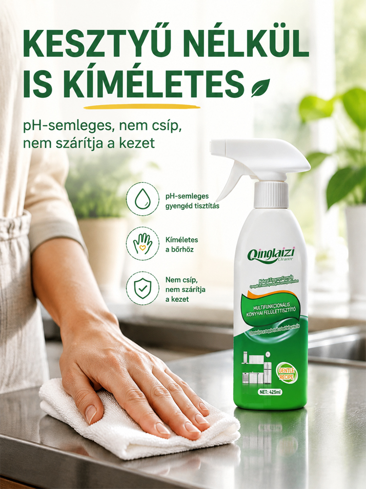 Bioenzimes Multifunkciós Konyhai Zsíroldó Hab (425ml) – 30 Másodperces Aktív Lebontás, pH-Semleges Kesztyű Nélküli Használat – Hivatalos -50% Raktárkisöprés!