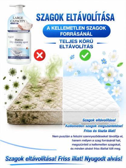 Professzionális Matrac Száraztisztító Hab (500ml) + Bőrgyógyászatilag Tesztelt + Készletkisöprés! 🛏️