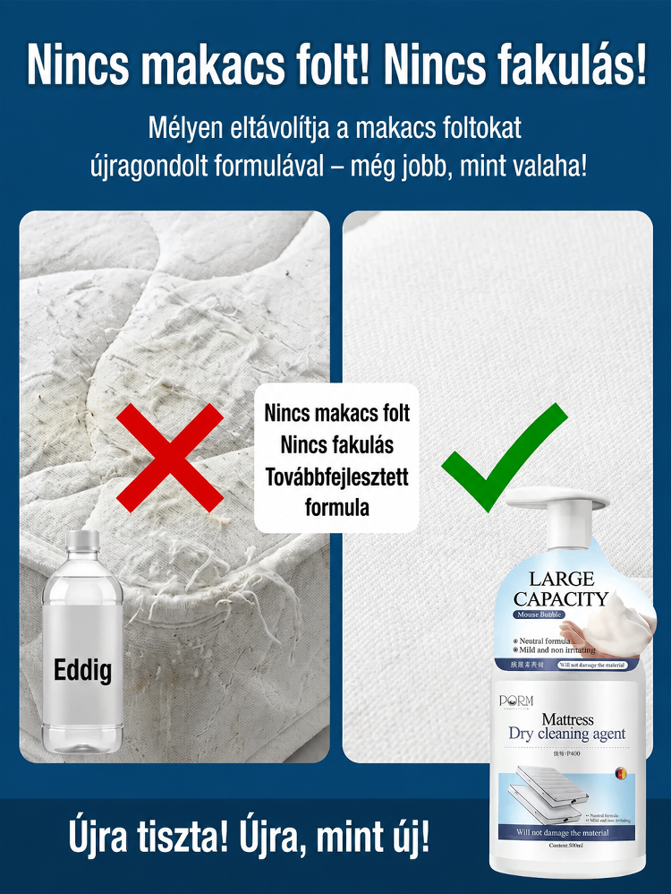 Professzionális Matrac Száraztisztító Hab (500ml) + Bőrgyógyászatilag Tesztelt + Készletkisöprés! 🛏️