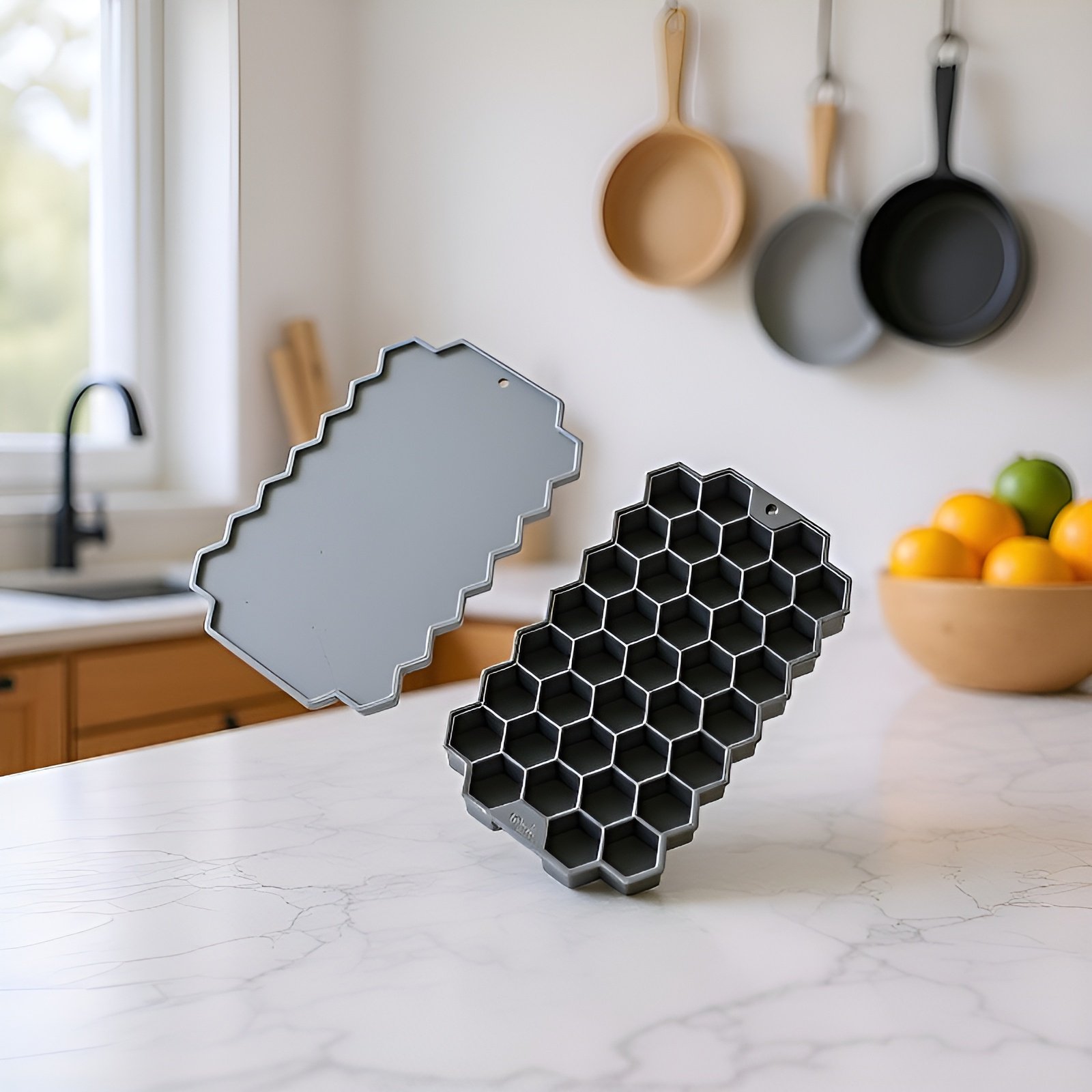 Szilikon méhsejt jégkocka forma közelről