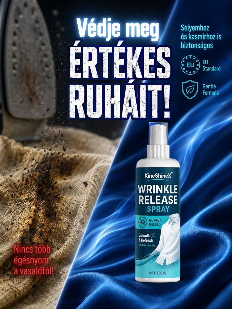 Ránctalanító Spray (100ml) – 30 Másodperc Alatt Sima Ruhák Vasalás Nélkül! [Utolsó Darabok: Hatalmas Készletkiürítési Akció]