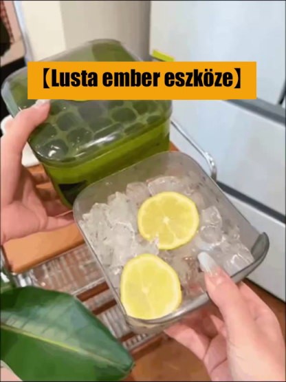 1 Másodperces Nyomógombos Dupla Jégkockatartó és Tároló | 0 Érintkezés, Nincs Fagyos Kéz | Zárt és Szagálló | Őrült Nyári Kiárusítás!