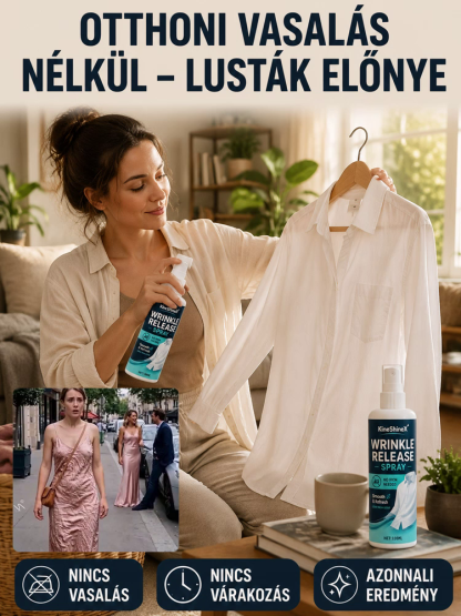 Ránctalanító Spray (100ml) – 30 Másodperc Alatt Sima Ruhák Vasalás Nélkül! [Utolsó Darabok: Hatalmas Készletkiürítési Akció]