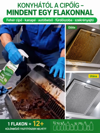 Bioenzimes Multifunkciós Konyhai Zsíroldó Hab (425ml) – 30 Másodperces Aktív Lebontás, pH-Semleges Kesztyű Nélküli Használat – Hivatalos -50% Raktárkisöprés!