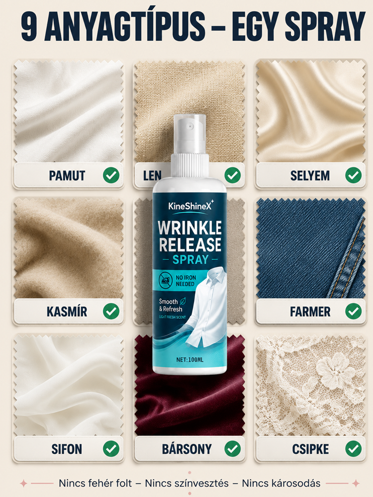 Ránctalanító Spray (100ml) – 30 Másodperc Alatt Sima Ruhák Vasalás Nélkül! [Utolsó Darabok: Hatalmas Készletkiürítési Akció]