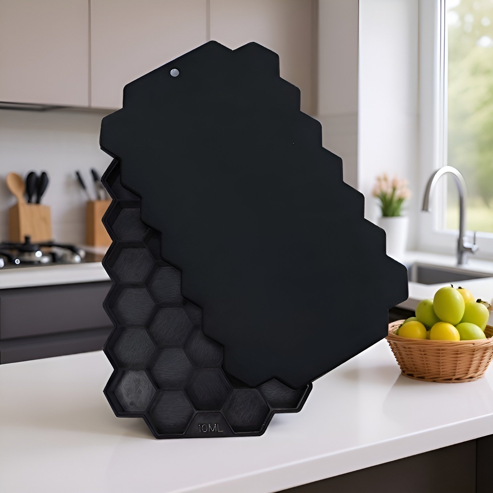 Jégkocka forma méhsejt mintával italhoz