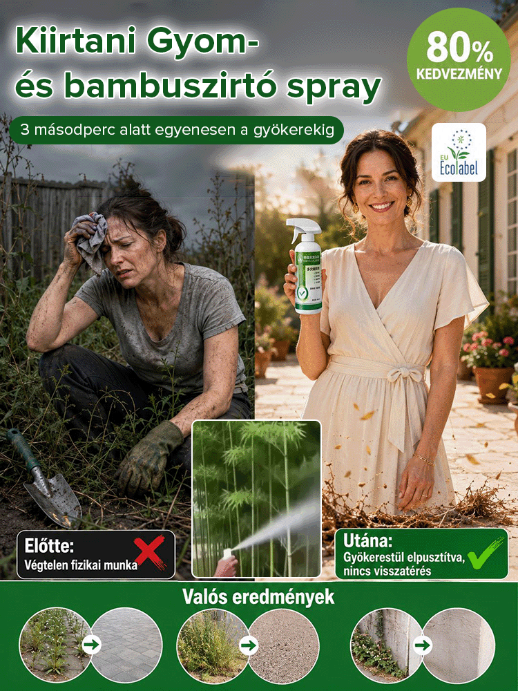 Profi Német Technológia Gyom- és Bambusztirtó Spray – Zéró Káros Maradvány – Rendkívüli 80% KEDVEZMÉNY Végkiárusítás!