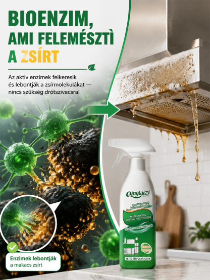Bioenzimes Multifunkciós Konyhai Zsíroldó Hab (425ml) – 30 Másodperces Aktív Lebontás, pH-Semleges Kesztyű Nélküli Használat – Hivatalos -50% Raktárkisöprés!