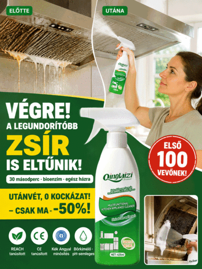Bioenzimes Multifunkciós Konyhai Zsíroldó Hab (425ml) – 30 Másodperces Aktív Lebontás, pH-Semleges Kesztyű Nélküli Használat – Hivatalos -50% Raktárkisöprés!