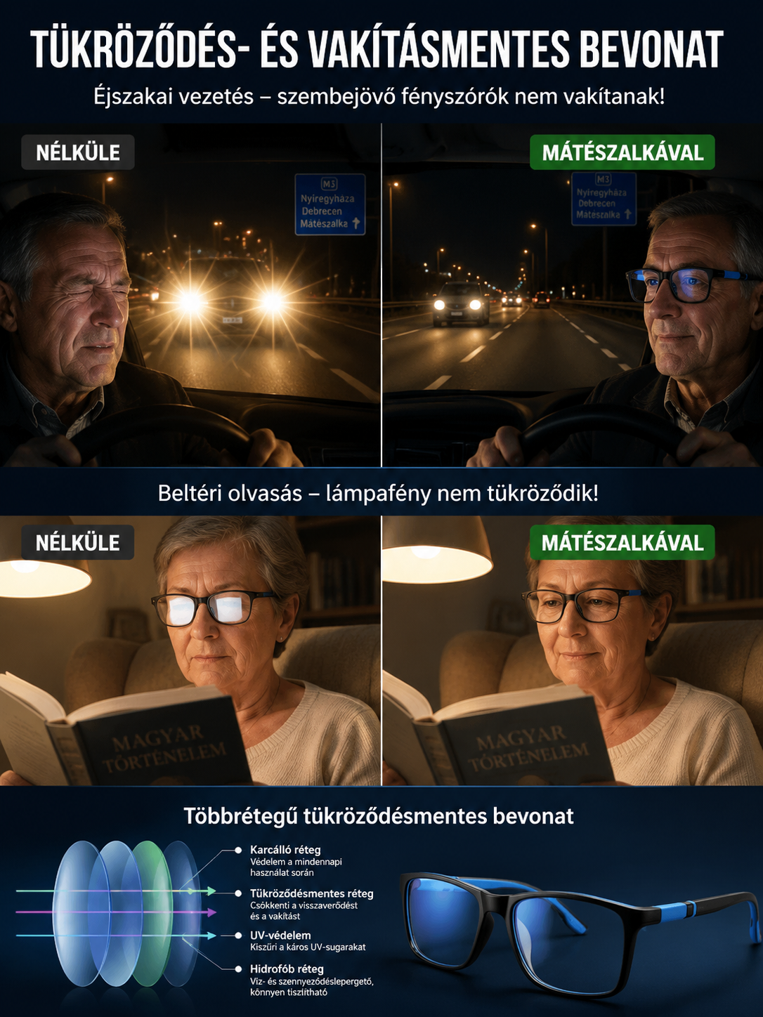 ❤️Vizsgálat nélkül, automatikus állítás – 3 másodperc alatt éles látás.