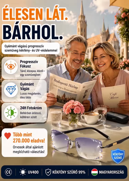 🆕【5. generációs nano-optika】Prémium multifokális intelligens fotokróm olvasószemüveg – 1+1 ajándékba.