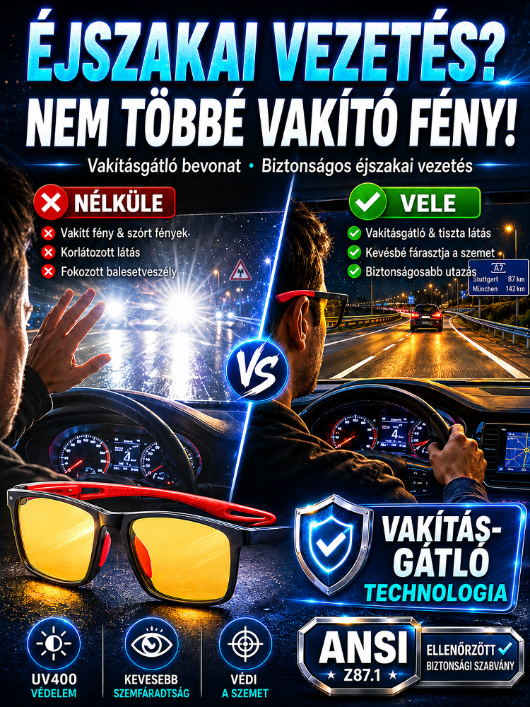 🌈 Professzionális szabadtéri szemüveg – távolra és közelre is. Kötelező kellék a szabadtéri programokhoz. ⚠️ Nem csúszik le – futáshoz, edzéshez, úszáshoz is tökéletes. 🎁 Magyaroknak tervezve – 1+1 ajándék.