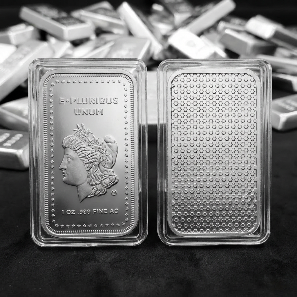 Last Day 60% OFF🔥1 oz Silver Towne Morgan Liberty Head Silver Bar