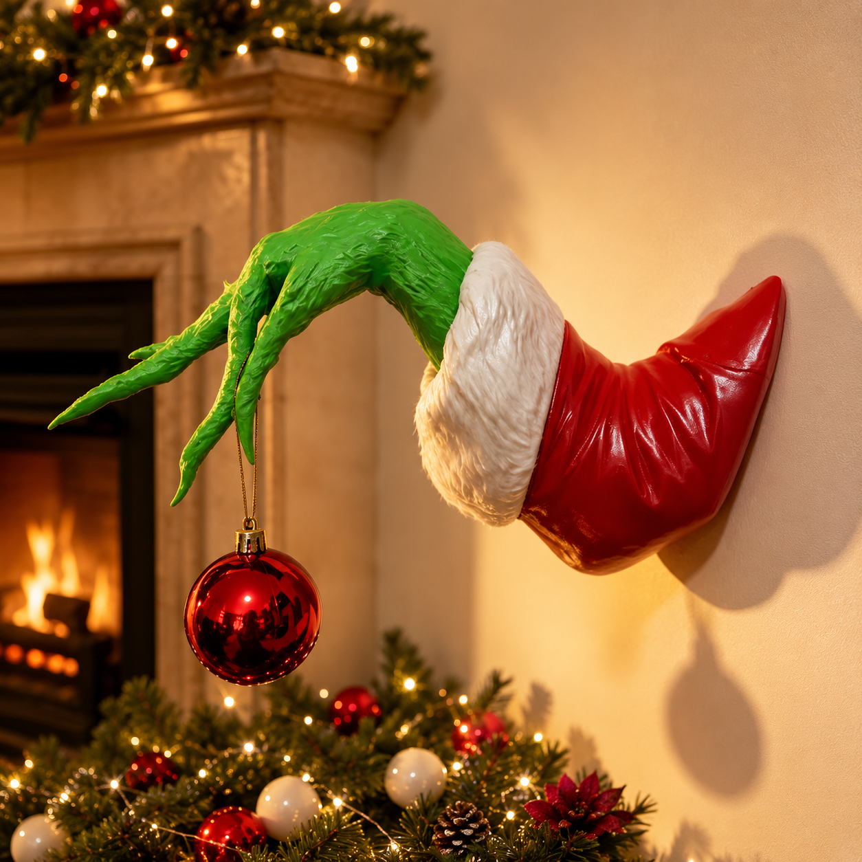 🎄 💚Grinch Christmas Steal Ball Wall Hand Decor ✨