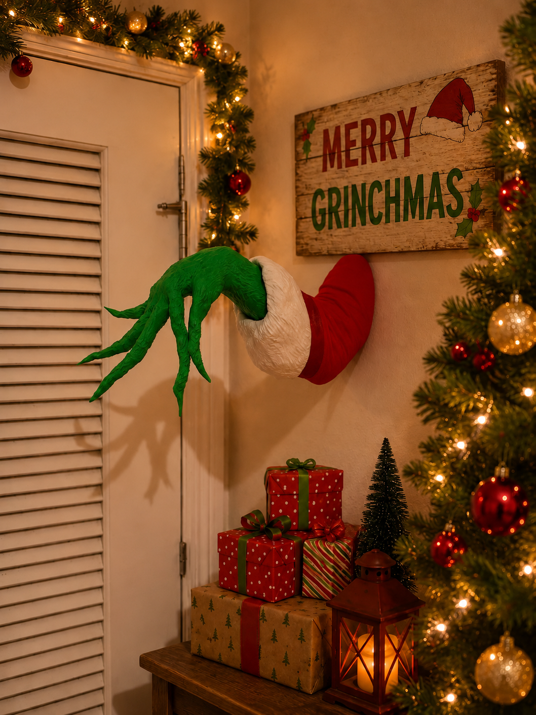 🎄 💚Grinch Christmas Steal Ball Wall Hand Decor ✨