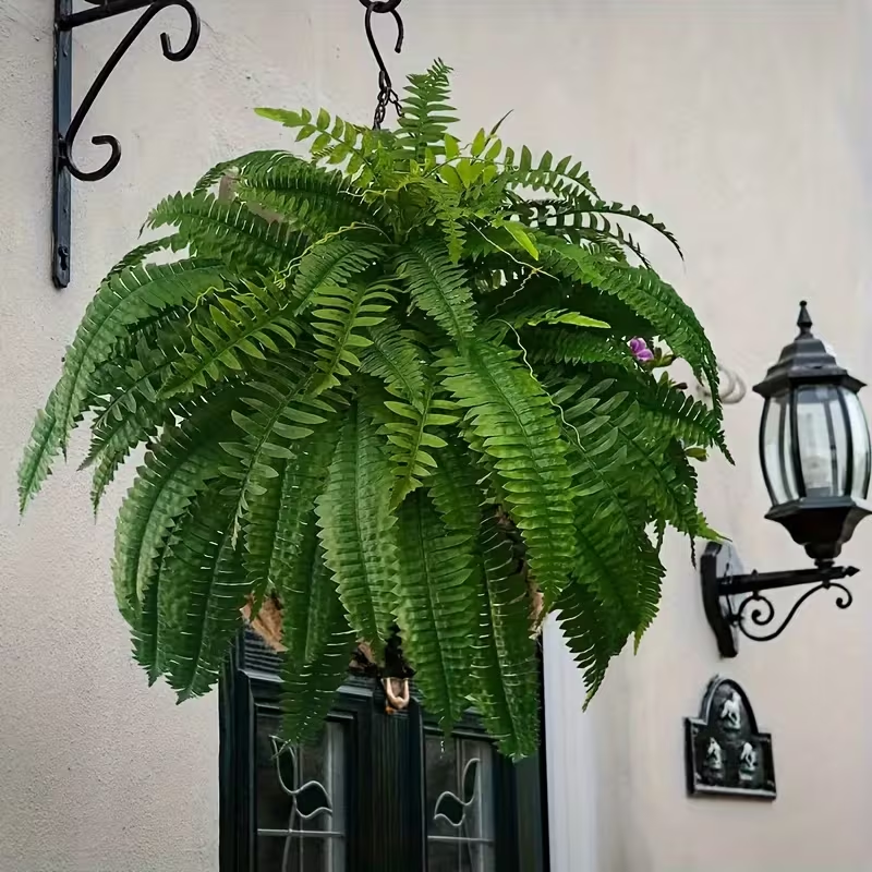 Large Artificial Boston Fern, Realistic Fake Greenery for Indoor Outdoor Home Garden Porch Wedding Farmhouse All Season Decor