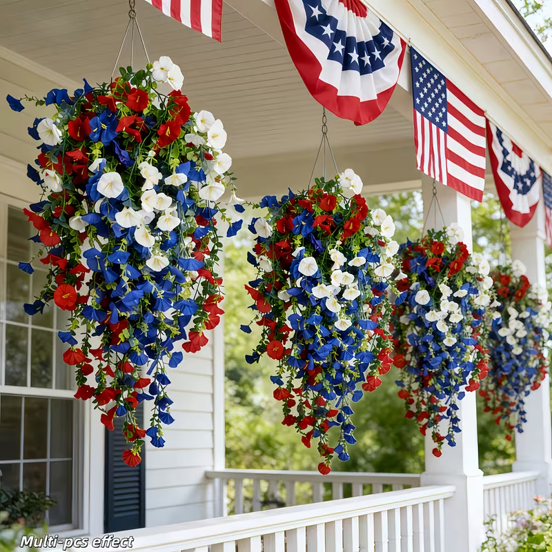 Last Day Sale! Up To 70% OFF Patriotic 4th of July Hanging Flowers 🔥