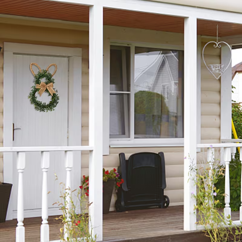 Easter Bunny Artificial Wreath - Rustic Farmhouse Decor for Spring, Home & Party 🐇