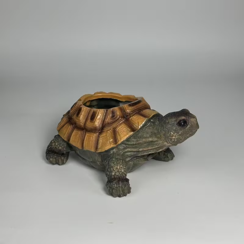 Vintage Turtle Resin Planter 🌿 | Creative Succulent Pot with Drainage Hole