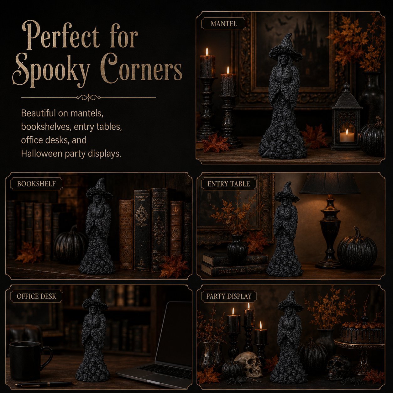 Creepy Skeleton Witch Figurine Decoration💀