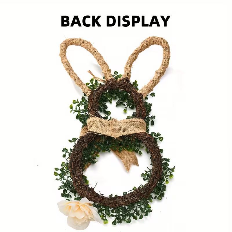 Easter Bunny Artificial Wreath - Rustic Farmhouse Decor for Spring, Home & Party 🐇