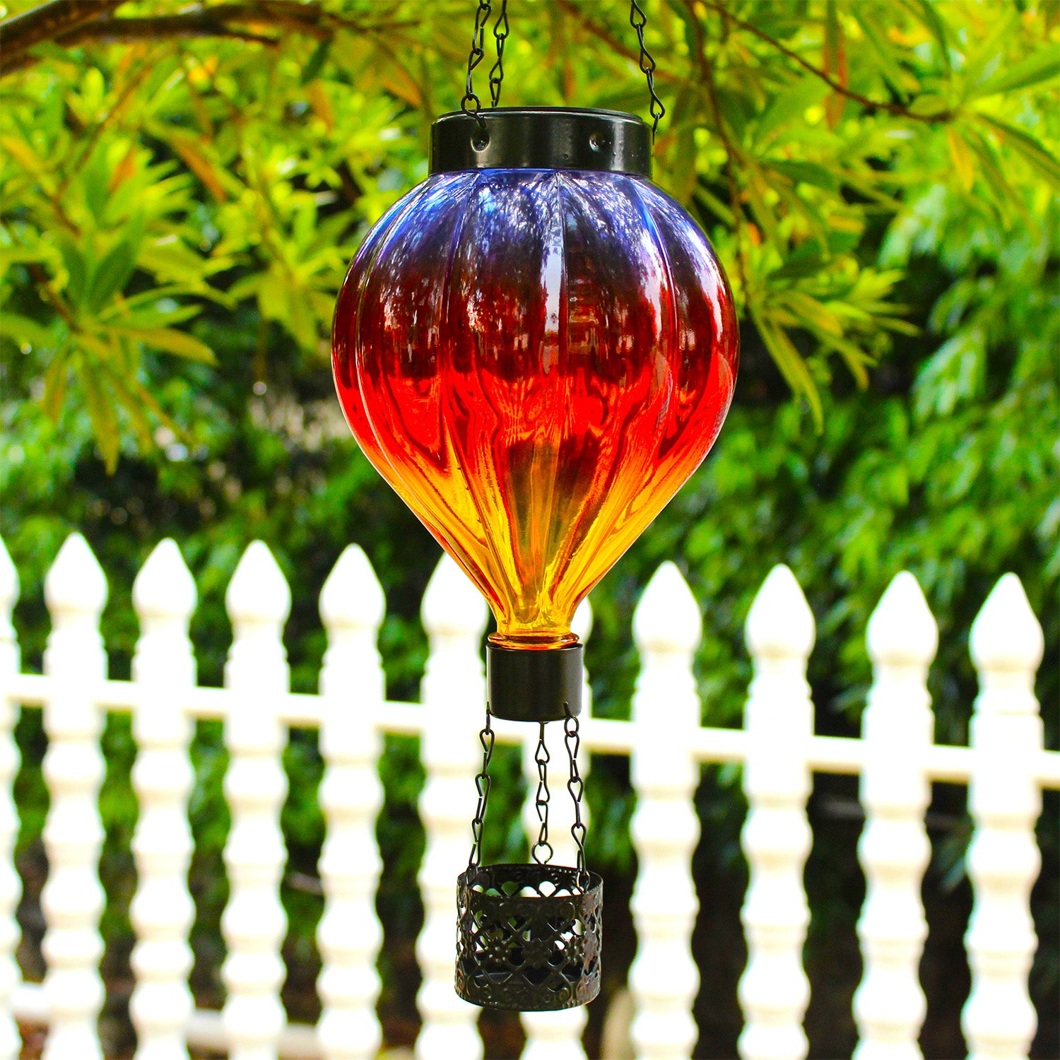 Handmade Hot Air Balloon Solar Flame Lantern-Amber Crimson