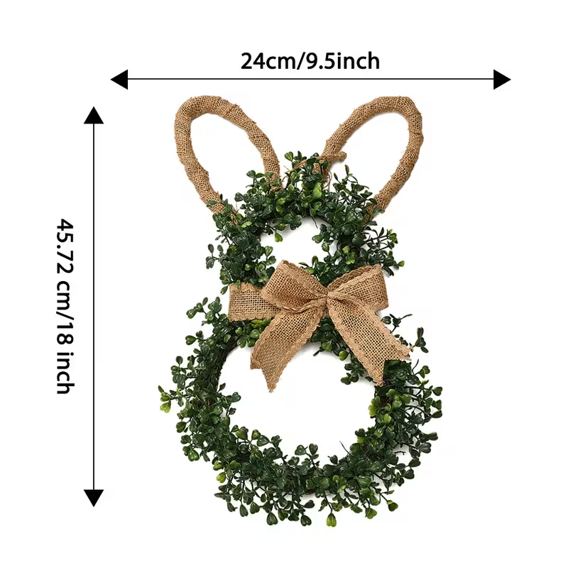 Easter Bunny Artificial Wreath - Rustic Farmhouse Decor for Spring, Home & Party 🐇