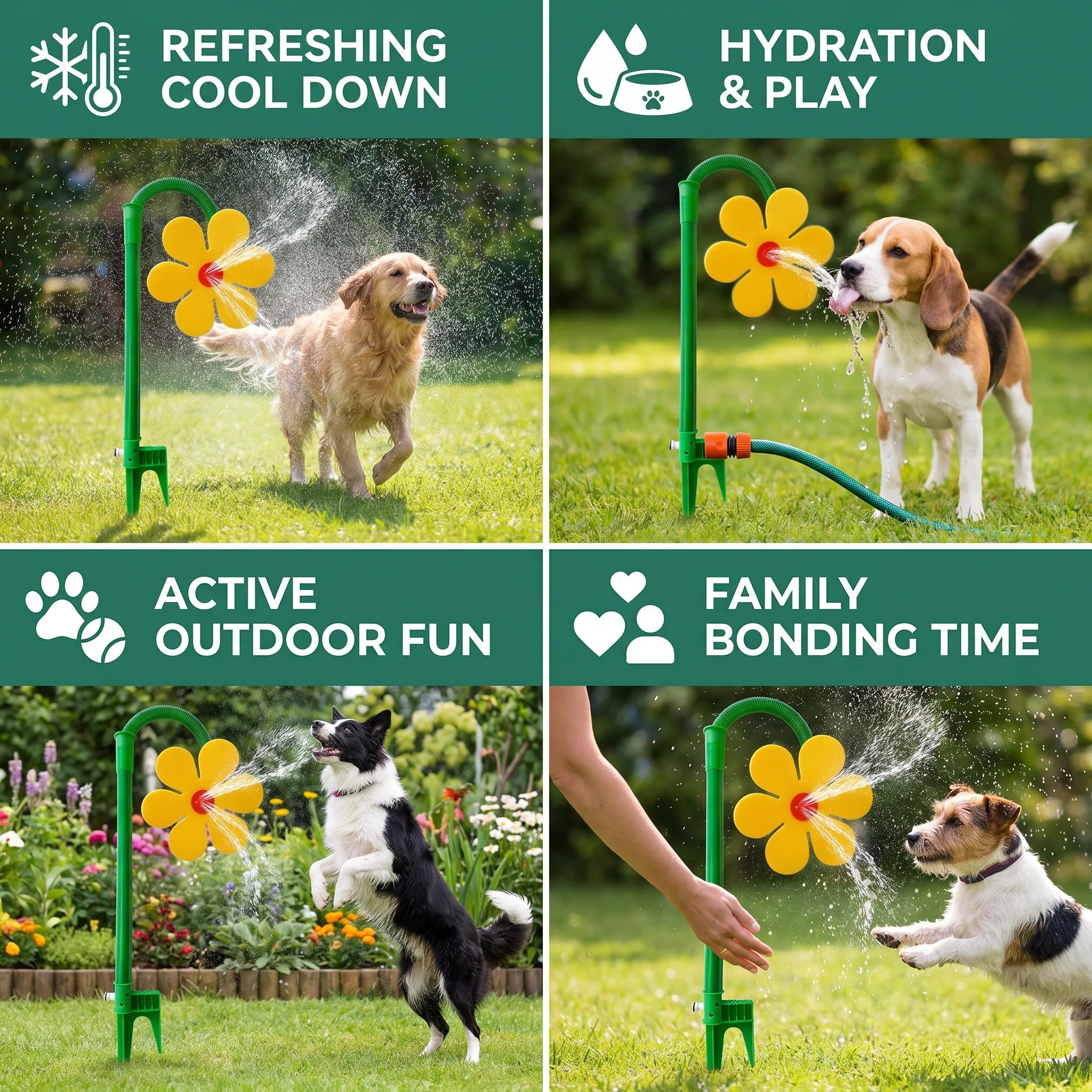 Up to 50% off🎉Get yours before they're gone – 💧Spinning Sunflower Sprinkler for Dogs