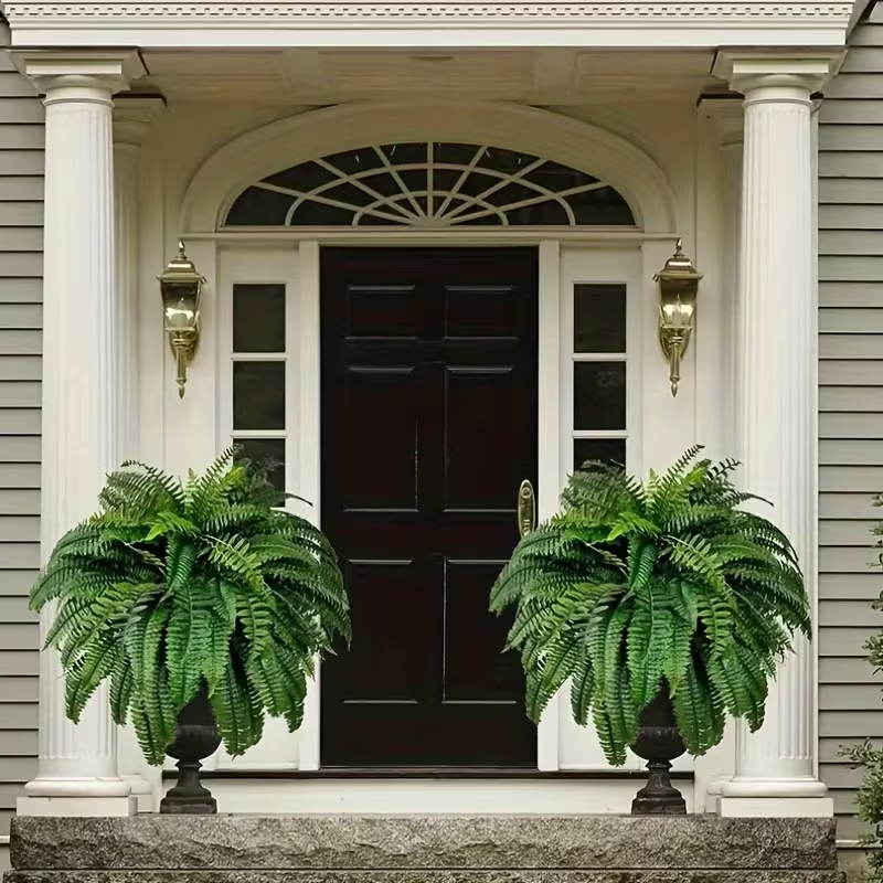 Large Artificial Boston Fern, Realistic Fake Greenery for Indoor Outdoor Home Garden Porch Wedding Farmhouse All Season Decor