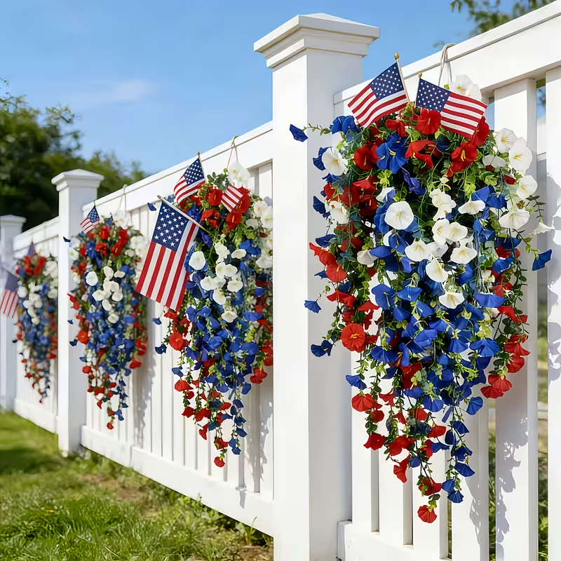 Last Day Sale! Up To 70% OFF Patriotic 4th of July Hanging Flowers 🔥