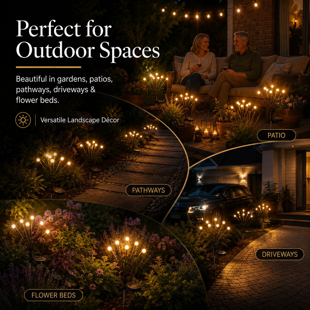 🎉🌈Last day 49% OFF - 🔥Outdoor Solar Firefly Lights, 4/8 Pack Waterproof Garden Stake Lights with Auto Dusk-to-Dawn Glow