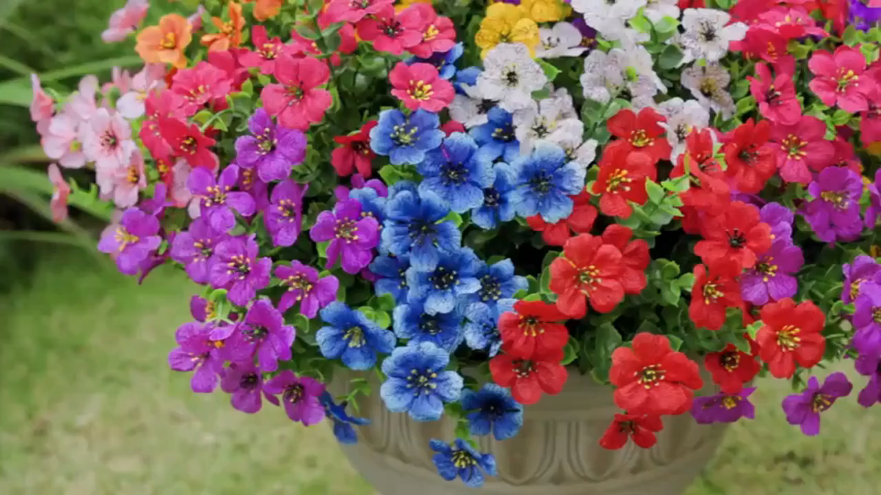 36 vibrant artificial eucalyptus flowers for Valentine's Day | Multi-colored artificial flower arrangement, 9 vibrant colors, high-quality plastic hanging decoration, suitable for balcony/terrace flower boxes, wedding and event decorations, durable artifi