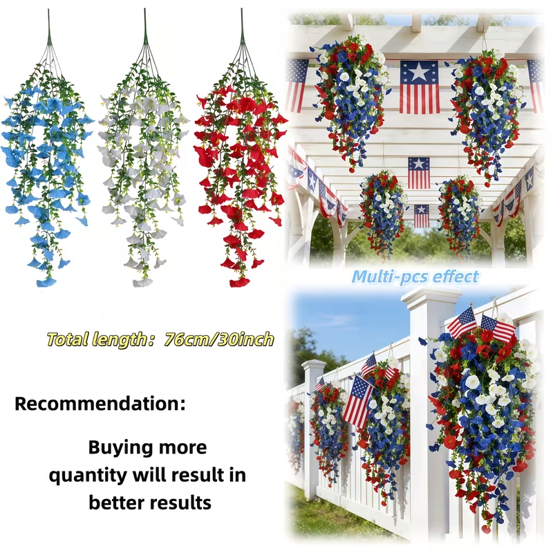 Last Day Sale! Up To 70% OFF Patriotic 4th of July Hanging Flowers 🔥