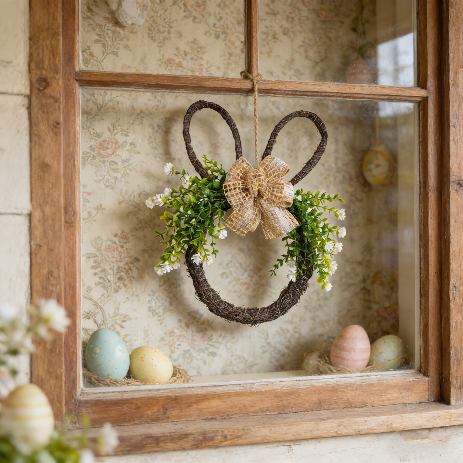 Easter Bunny Head Wreath 🐇 | Rustic Farmhouse Front Door Decor for Spring & Home