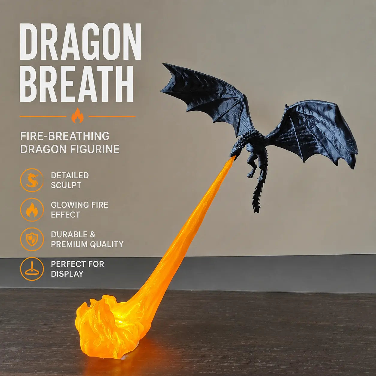 🐉3D-Printed Illuminated Dragon Flame Book Nook – Mystical Fantasy Bookshelf Decor