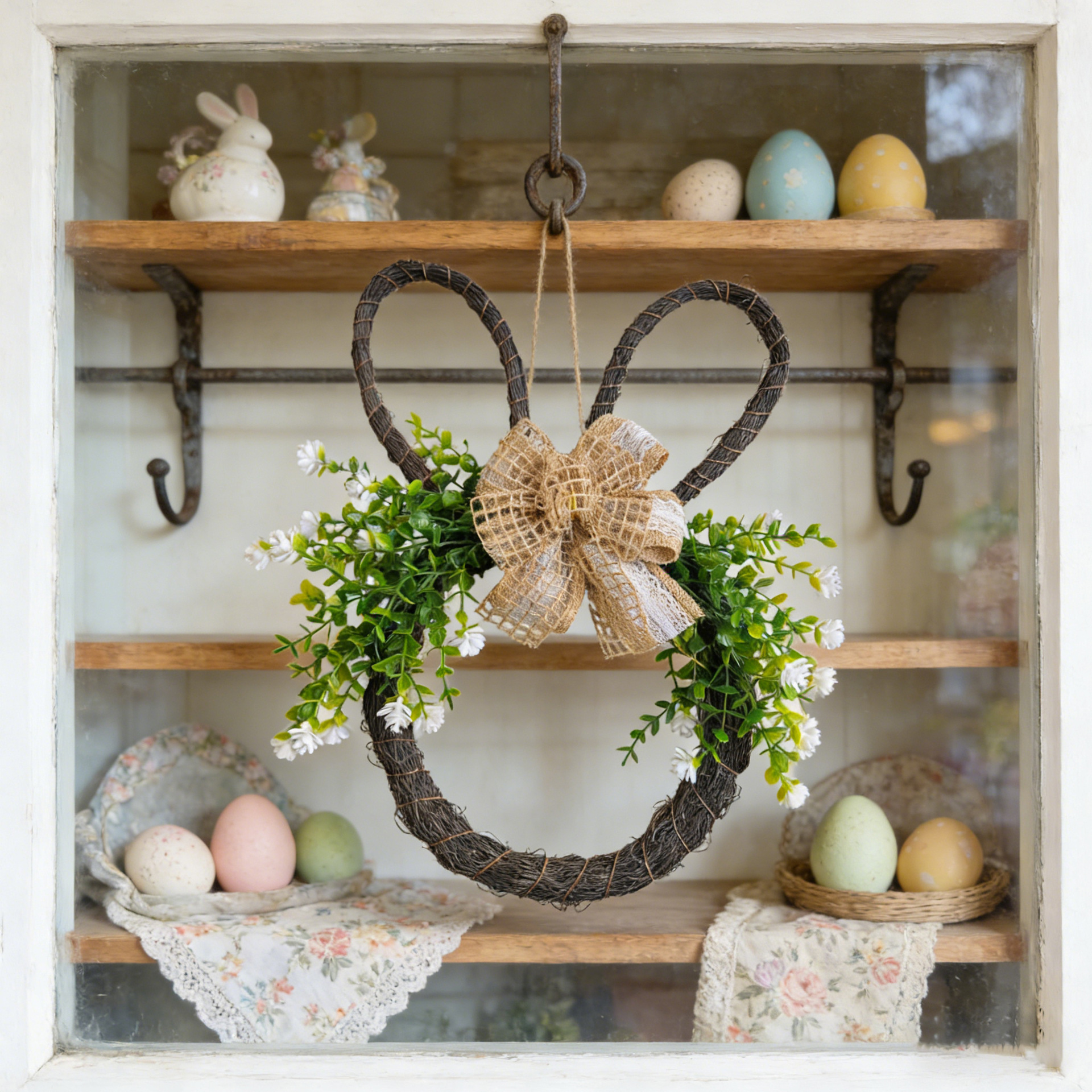 Easter Bunny Head Wreath 🐇 | Rustic Farmhouse Front Door Decor for Spring & Home