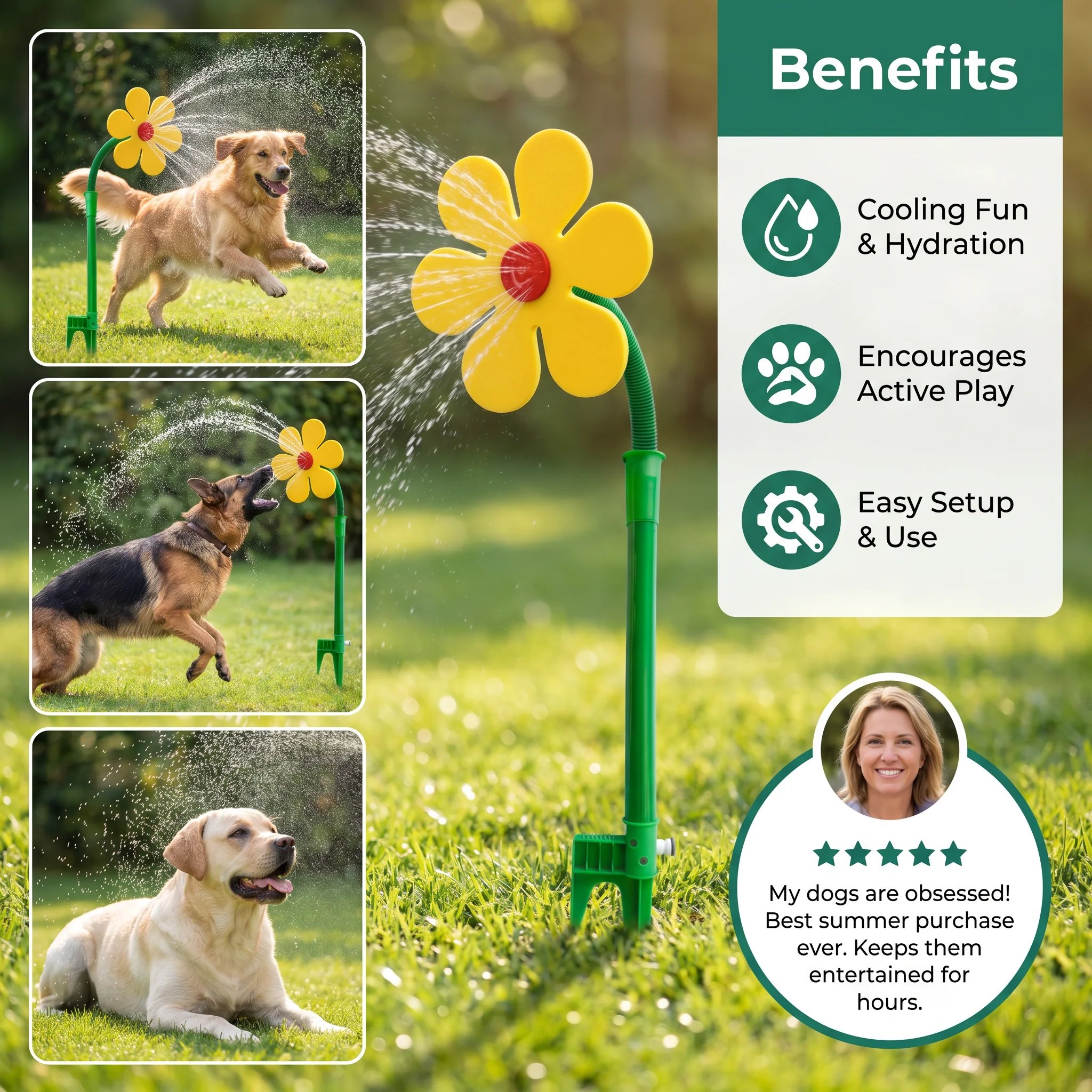 Up to 50% off🎉Get yours before they're gone – 💧Spinning Sunflower Sprinkler for Dogs
