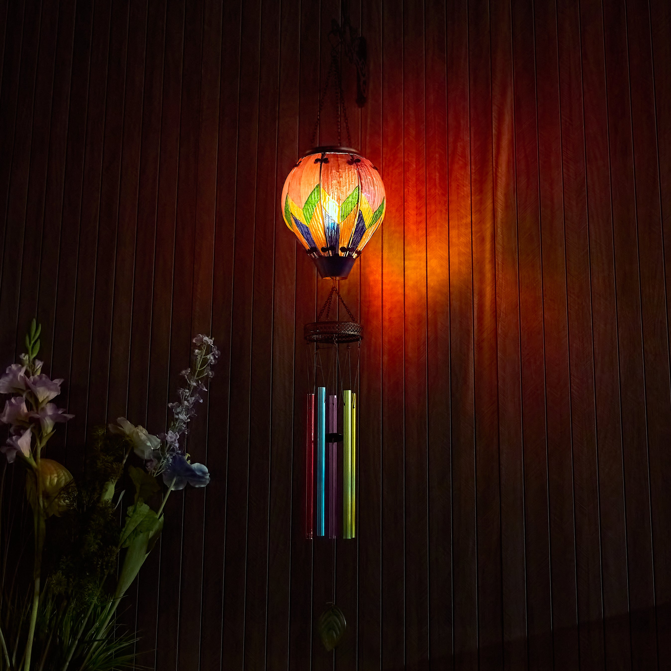 Handmade Hot Air Balloon Solar Flame Lantern-Rainbow Prism Wind Chime