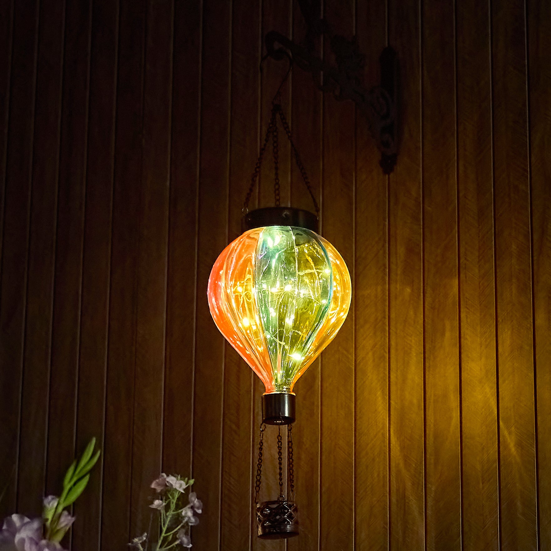 Handmade Hot Air Balloon Solar Flame Lantern-Candy Stripe