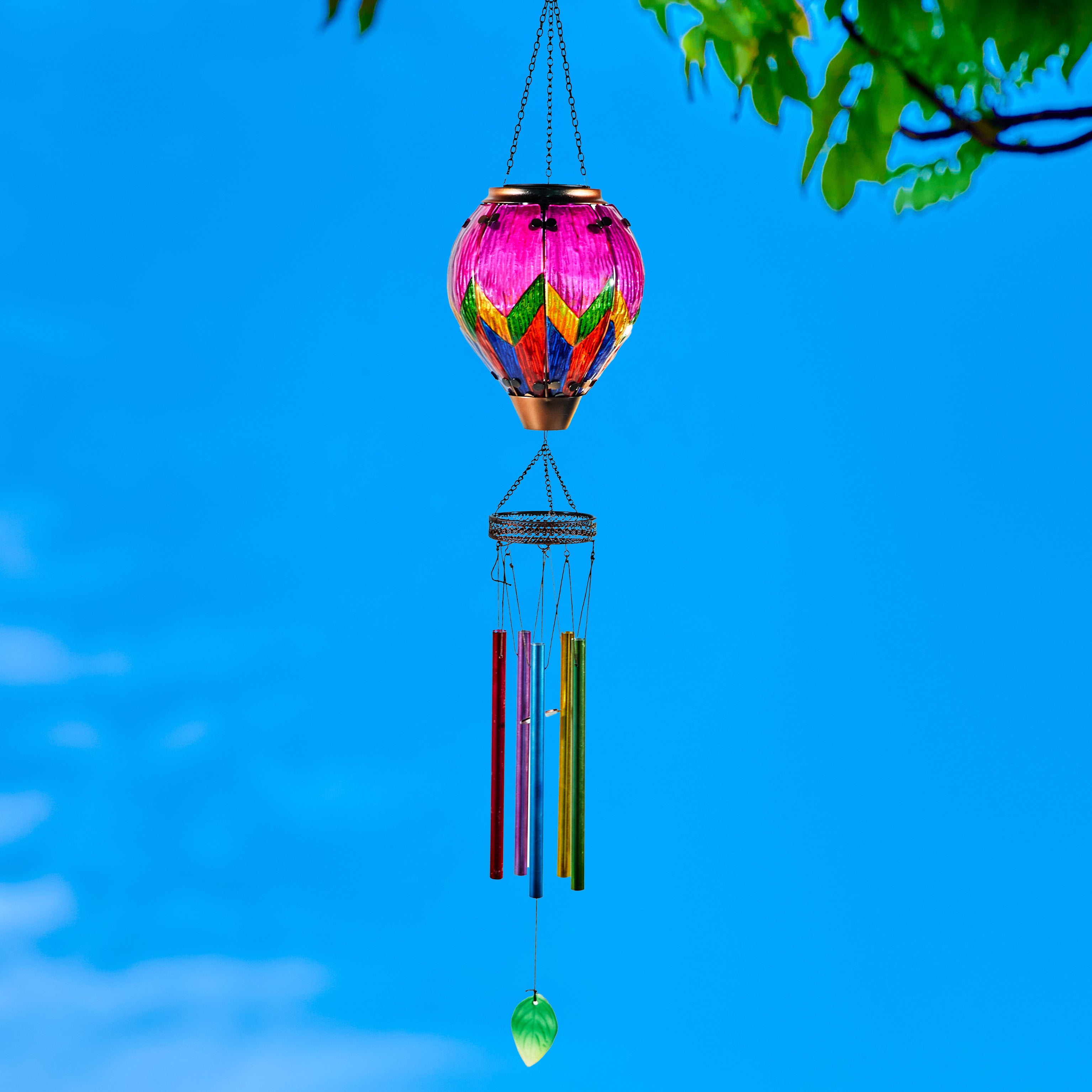 Handmade Hot Air Balloon Solar Flame Lantern-Rainbow Prism Wind Chime