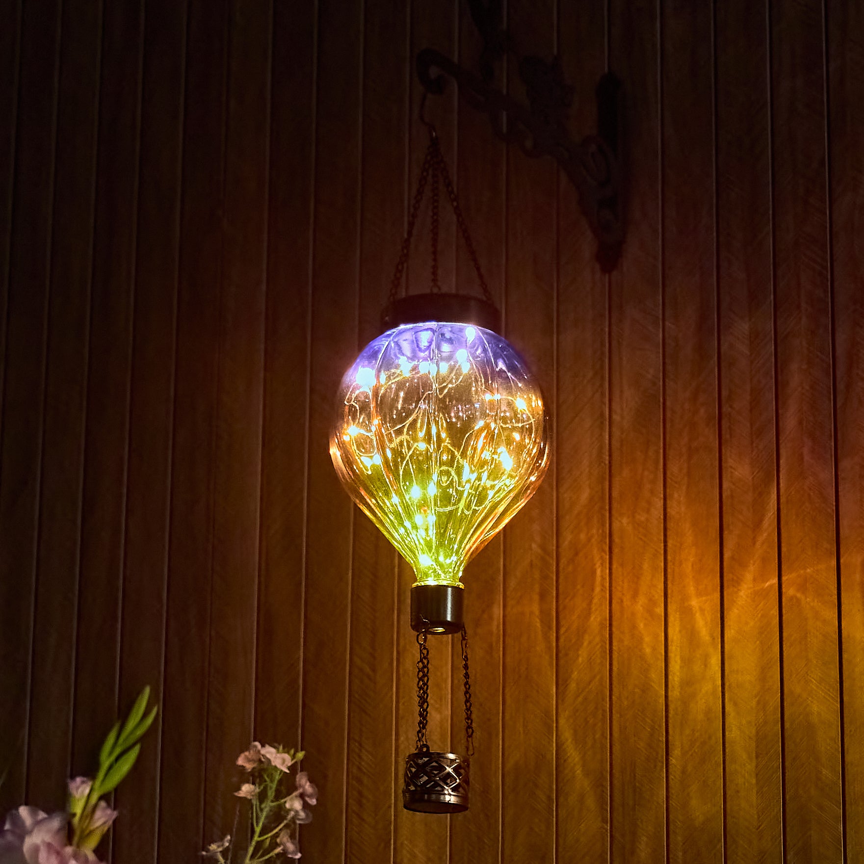 Handmade Hot Air Balloon Solar Flame Lantern-Amber Crimson