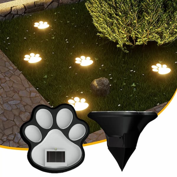 Get 49% OFF🌟 Solar Paw Print Garden Lights – Waterproof LED Outdoor Pathway Lamps (4 Packs)