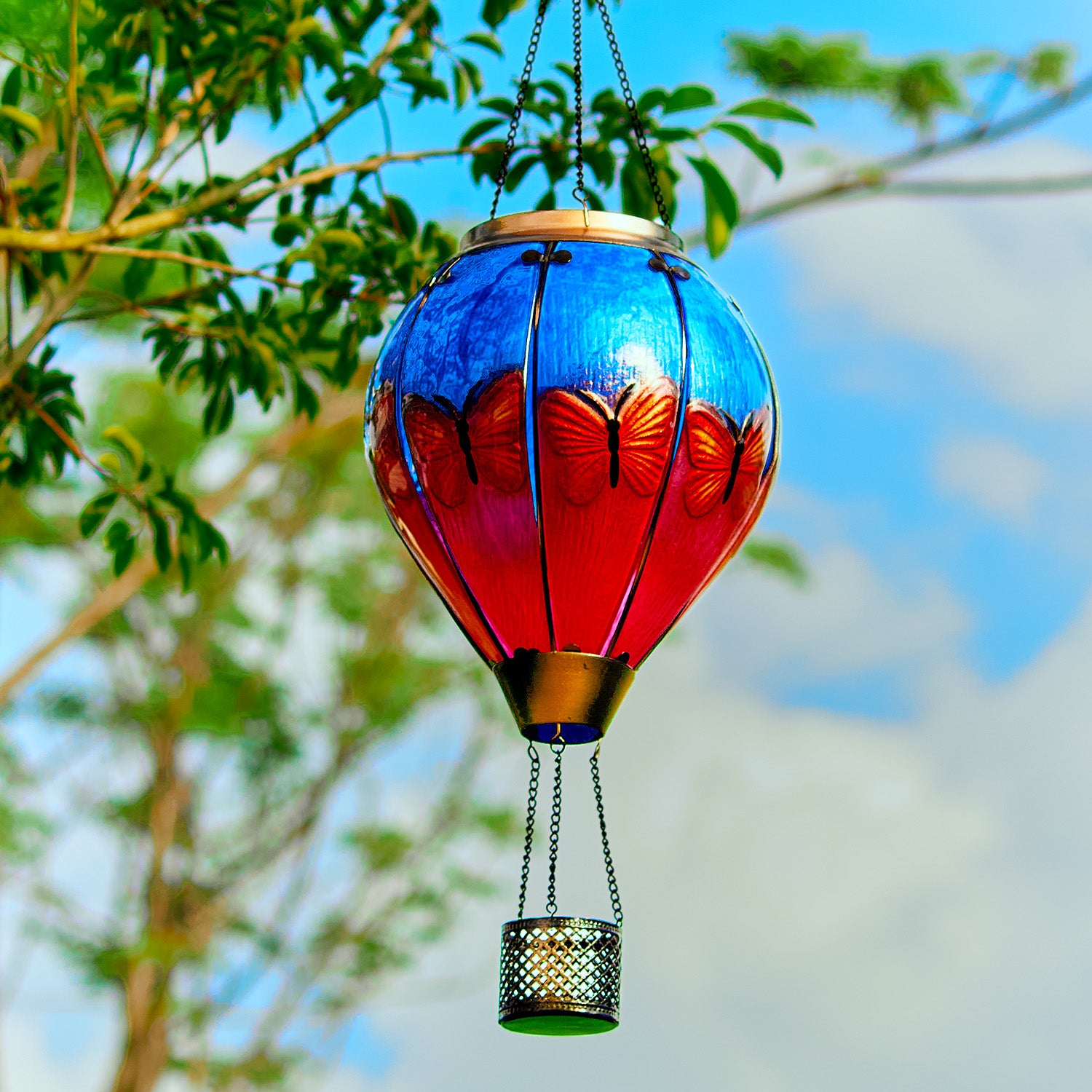 Handmade Hot Air Balloon Solar Flame Lantern-Butterfly Wings