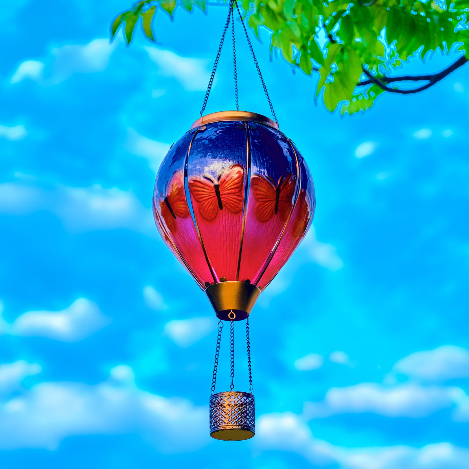 Handmade Hot Air Balloon Solar Flame Lantern-Butterfly Wings