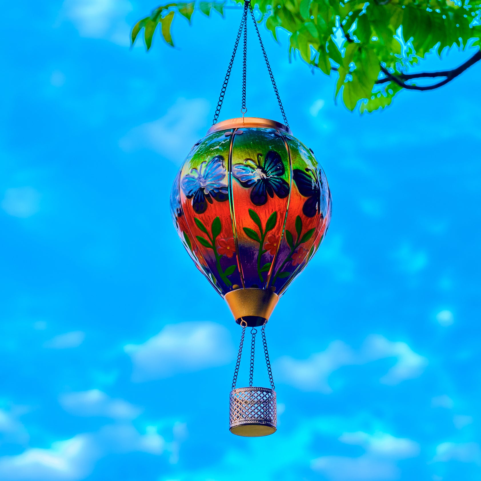 Handmade Hot Air Balloon Solar Flame Lantern-Butterfly
