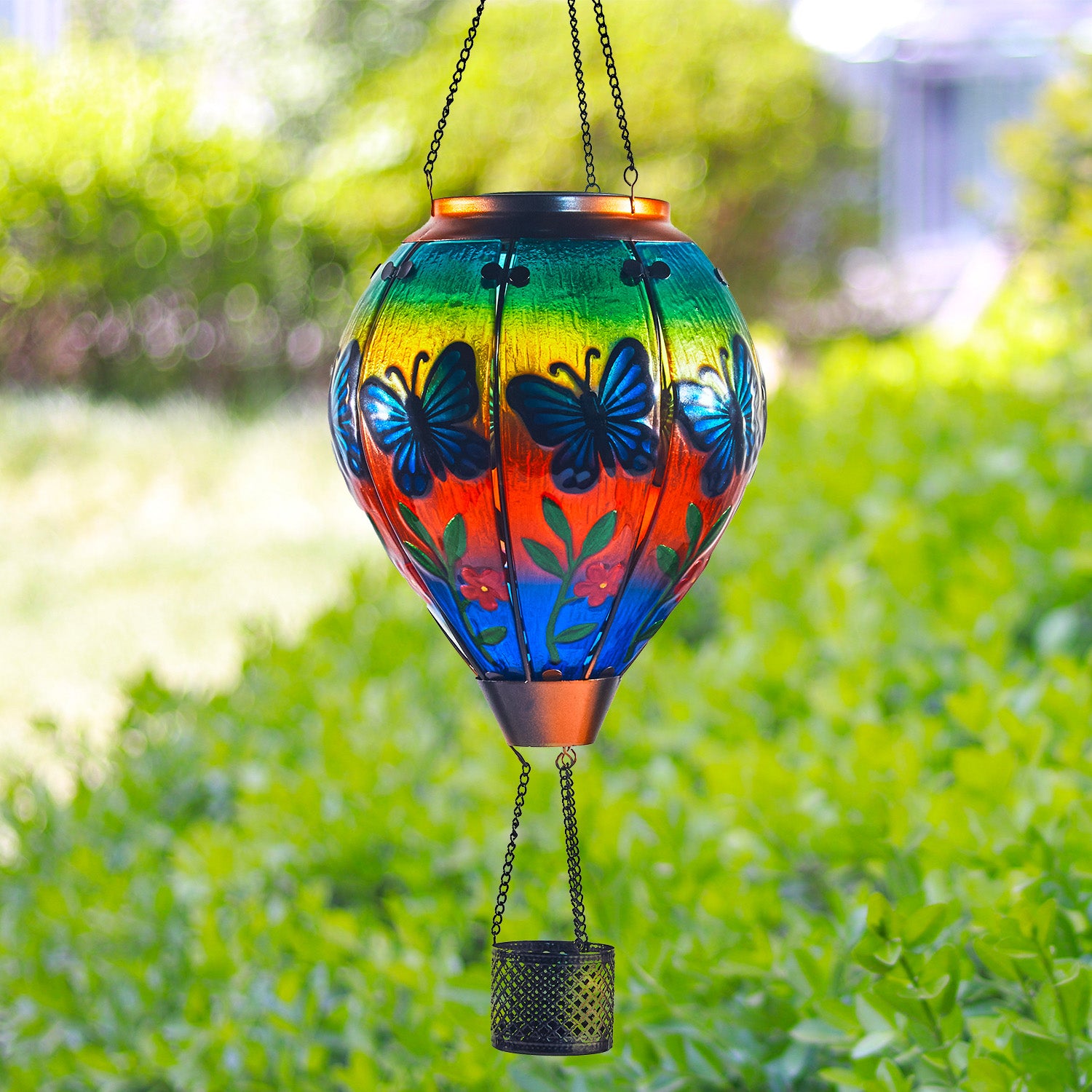 Handmade Hot Air Balloon Solar Flame Lantern-Butterfly