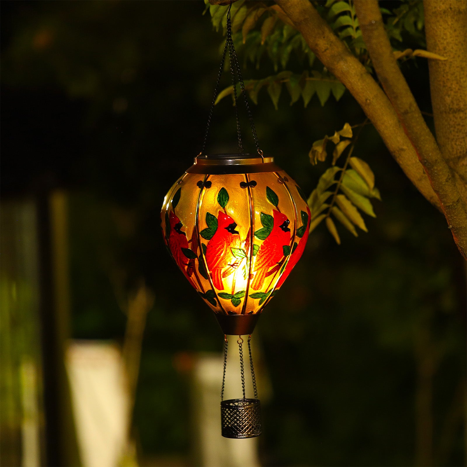 Handmade Hot Air Balloon Solar Flame Lantern-Cardinal